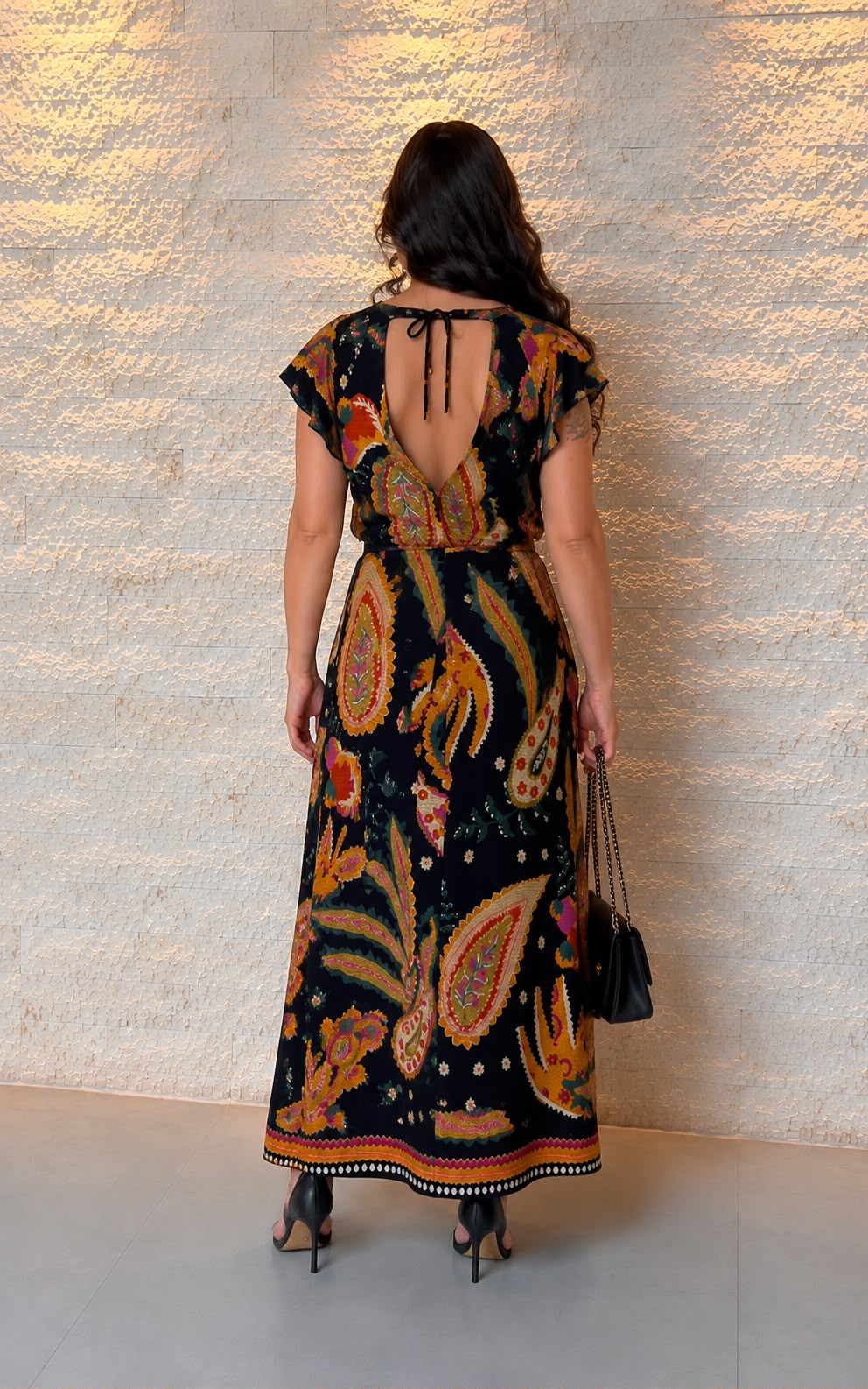 Vestido Midi Vazado Lateral RIO- Estampado 6000
