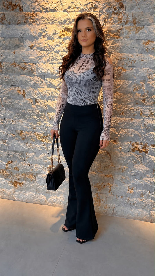 Blusa Manga Longa Tule LA RO- Estampa 3 6321