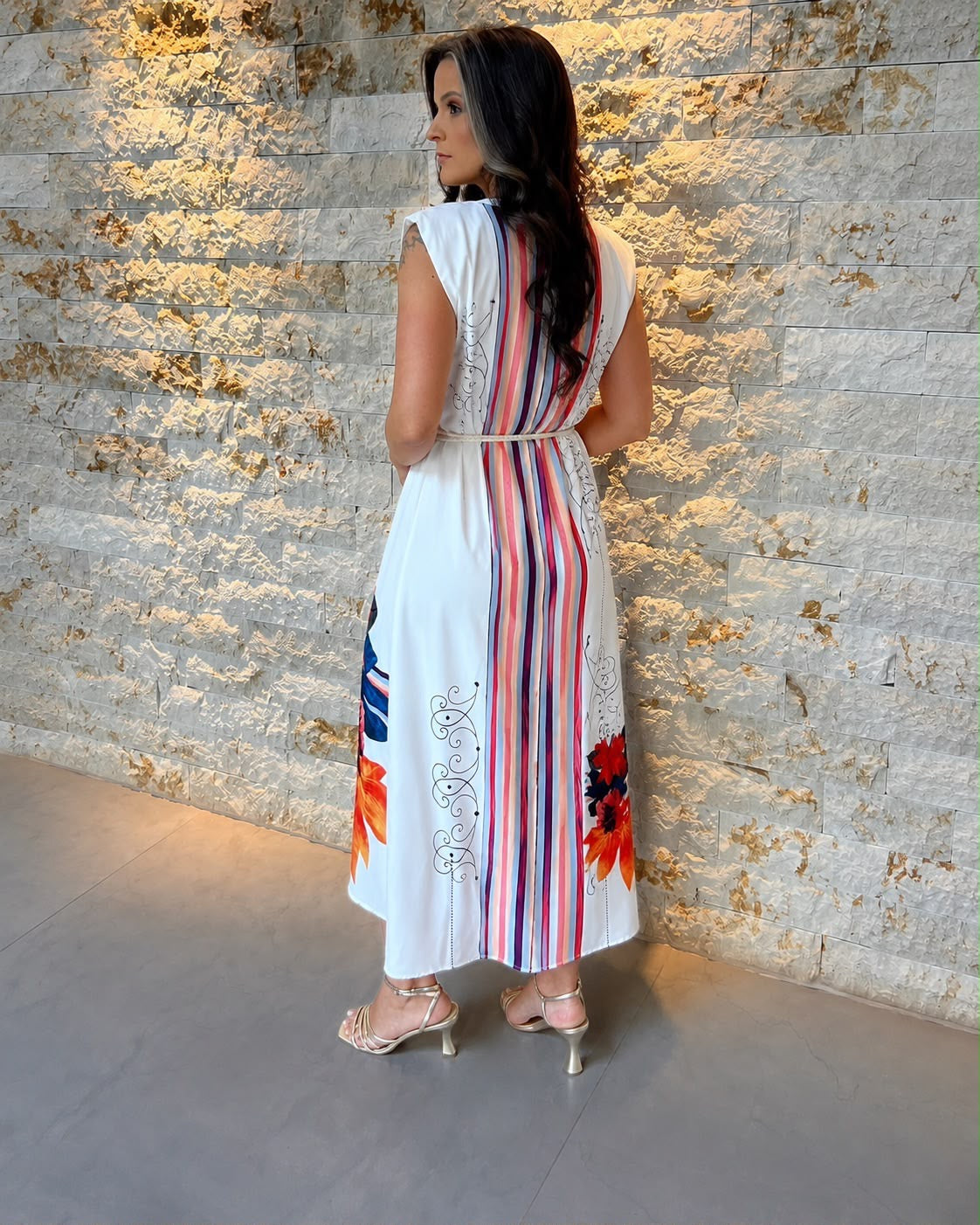 Vestido Midi Listra Flores PLAN- Estampado 6099