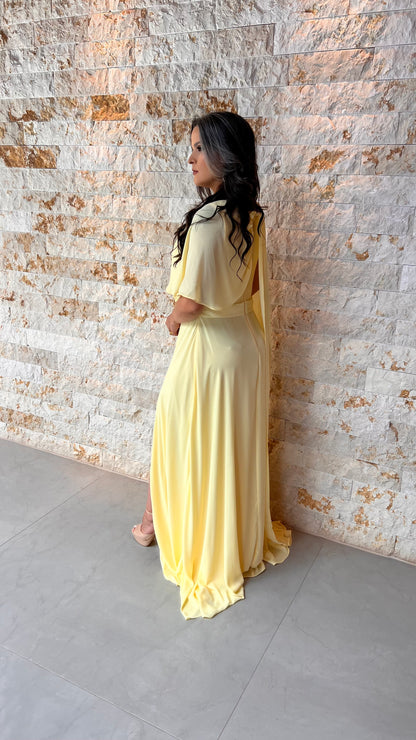 Vestido Longo Capa Flor PHI- 6032