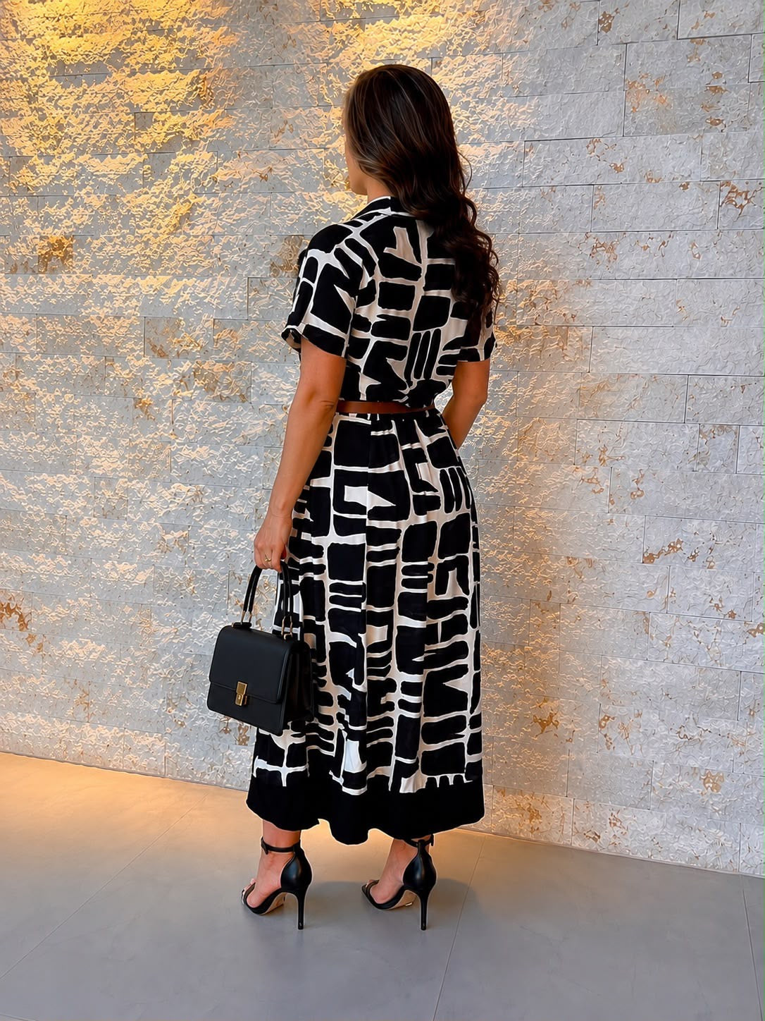 Vestido Chemisse PB Geométrico PIS- Estampado 6217