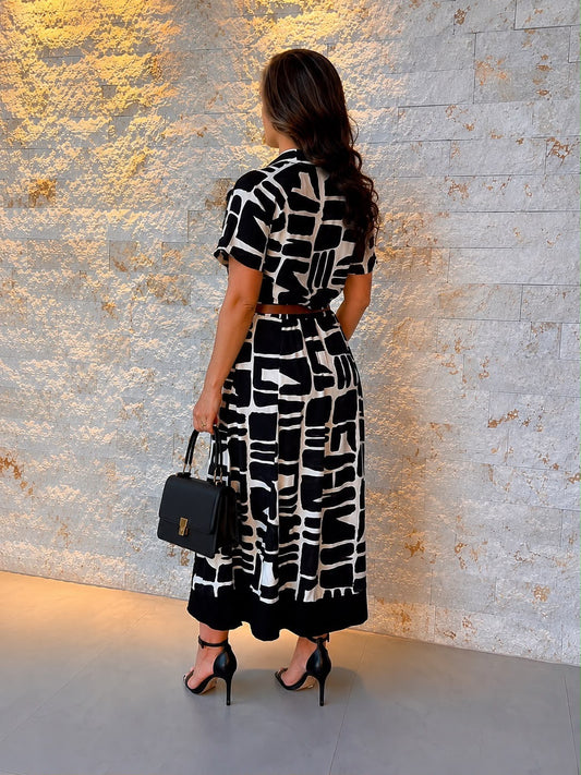 Vestido Chemisse PB Geométrico PIS- Estampado 6217