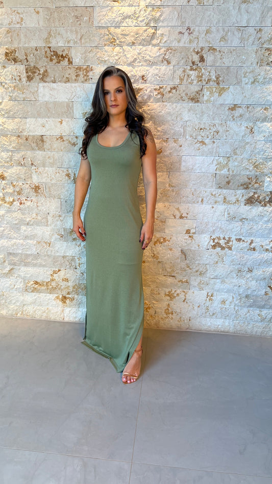 Vestido Longo Malha VIDI- Verde 5773