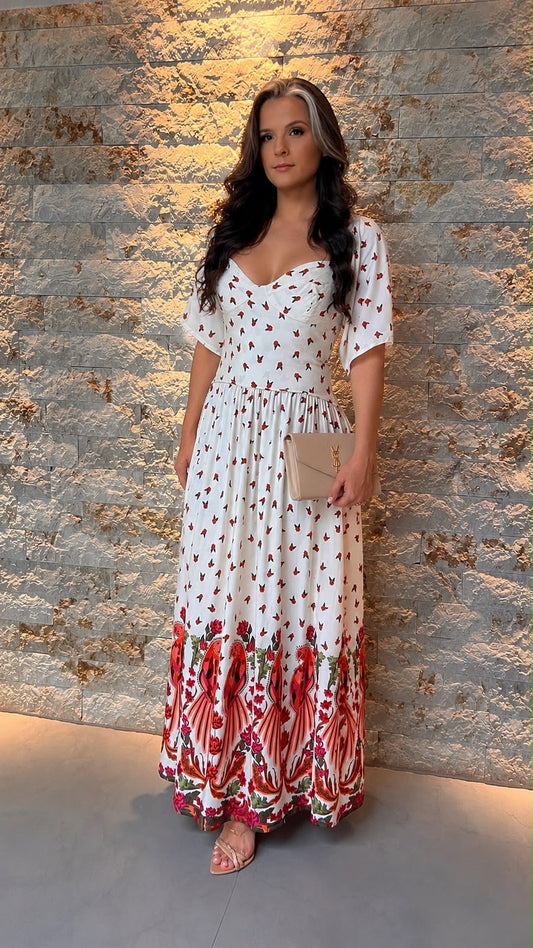 Vestido Midi Flor RIO- Estampado 5997