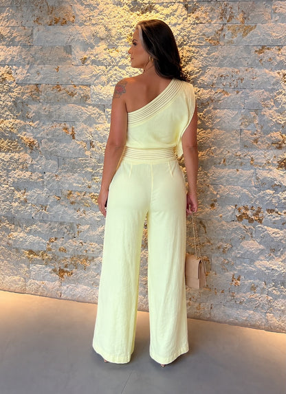 Conjunto Calça e Blusa Ombro Só JEN- Amarelo 5891