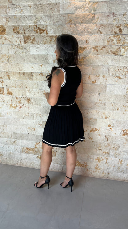 Conjunto Saia e Blusa Tricô School EAG- Preto 5908
