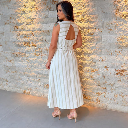 Vestido Midi Listras CLE- Estampado 6106