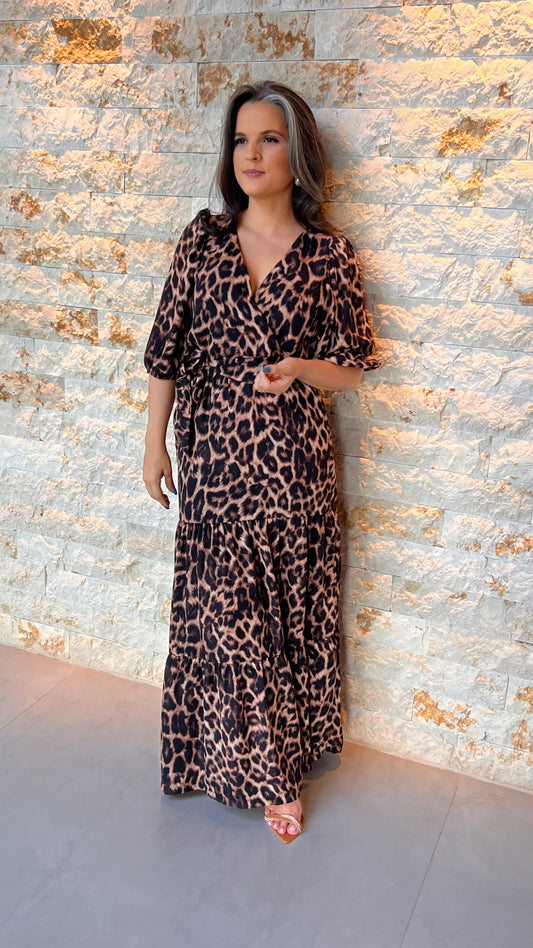 Vestido Longo Animal Print - Estampado 5083