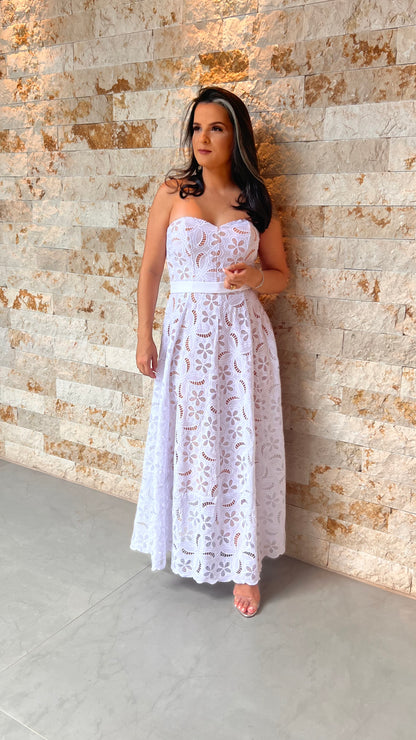 Vestido Midi Laço Grande Limon- Branco 5341