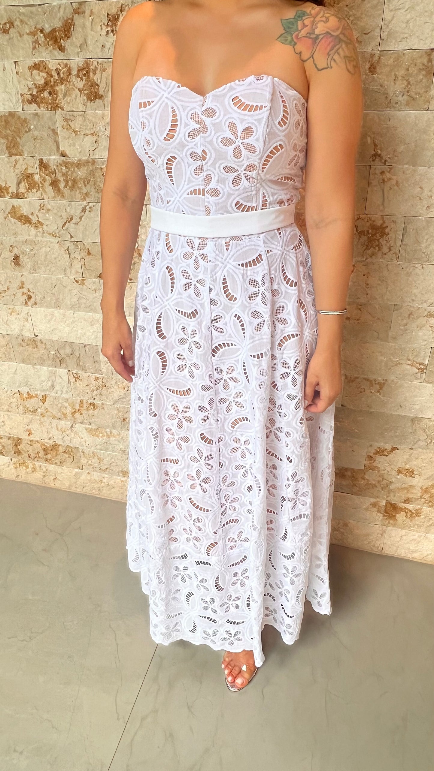 Vestido Midi Laço Grande Limon- Branco 5341