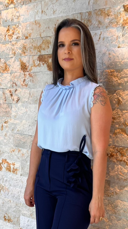 Blusa Cavada Flor - Azul 5359