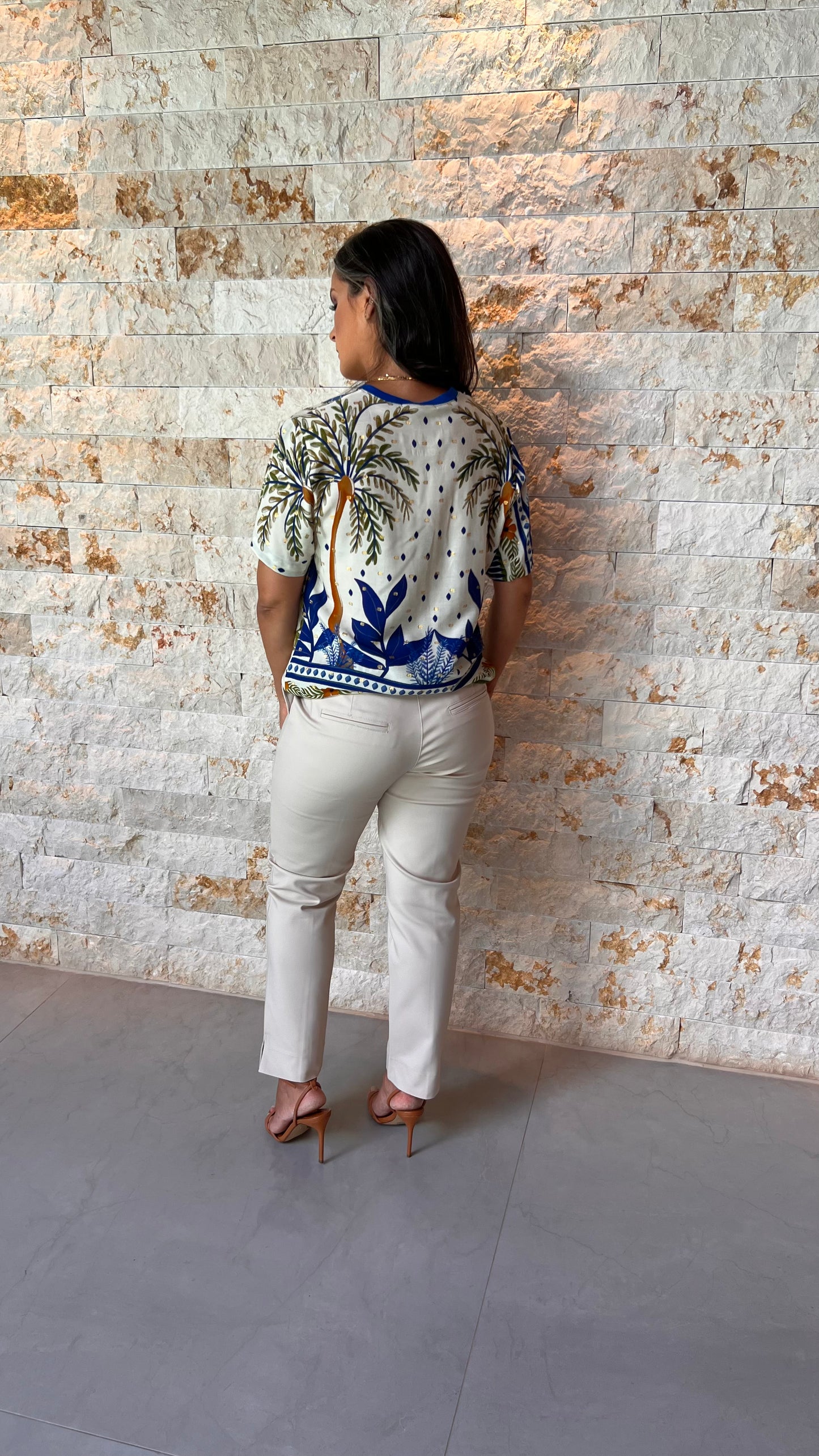 Blusa Maritaca Flores ARTE-  Branco Estampado 5545
