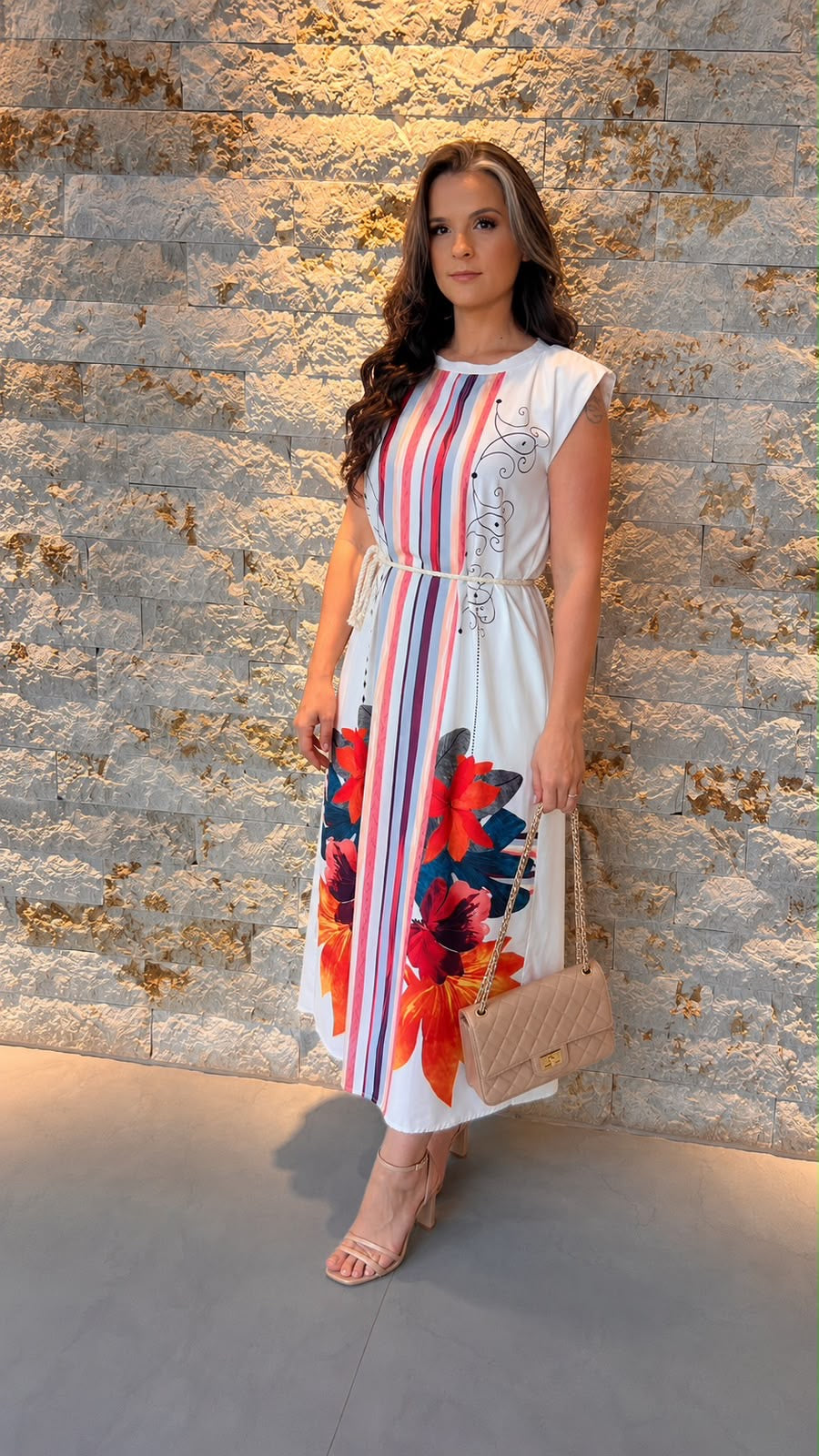 Vestido Midi Listra Flores PLAN- Estampado 6099