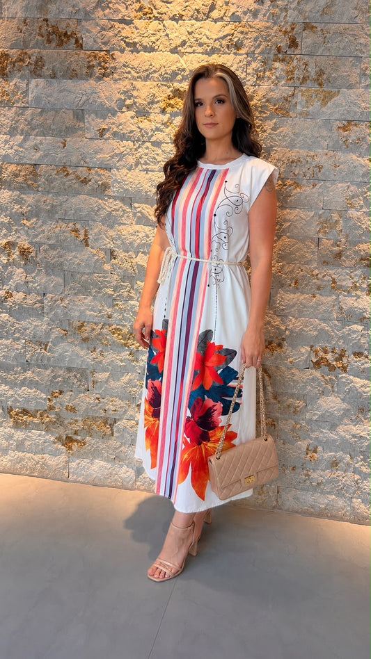 Vestido Midi Listra Flores PLAN- Estampado 6099