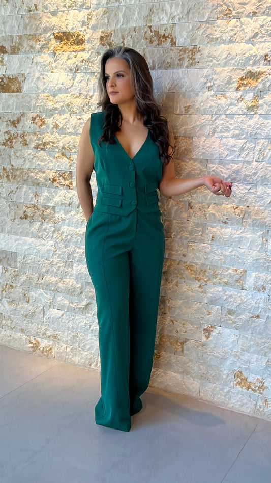 Conjunto Calça Colete Vidi- Verde 5765