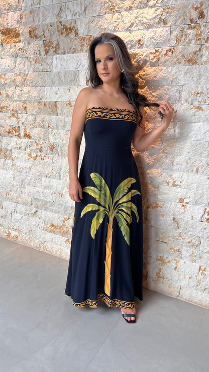 Vestido Longo Tomara que Caia POLI- Estampado 5965