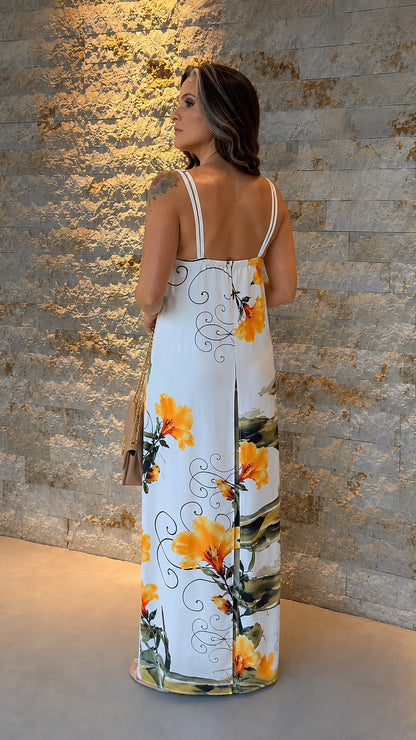 Vestido Longo Alcinha Paris PLAN- Estampado 6098