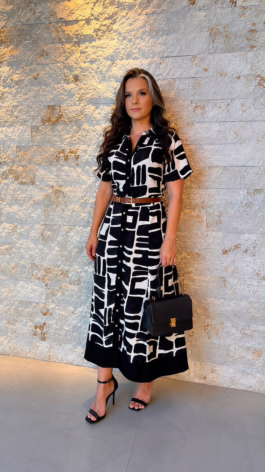 Vestido Chemisse PB Geométrico PIS- Estampado 6217