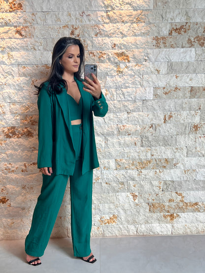 Conjunto Calça Blazer Cropped - Verde 5123