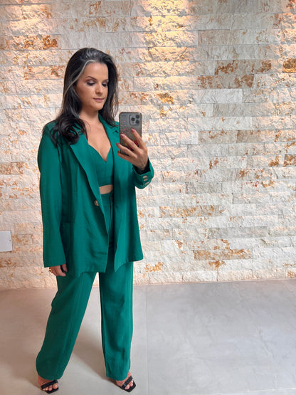 Conjunto Calça Blazer Cropped - Verde 5123