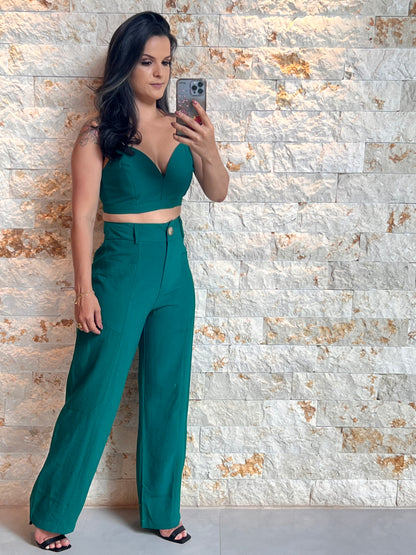 Conjunto Calça Blazer Cropped - Verde 5123