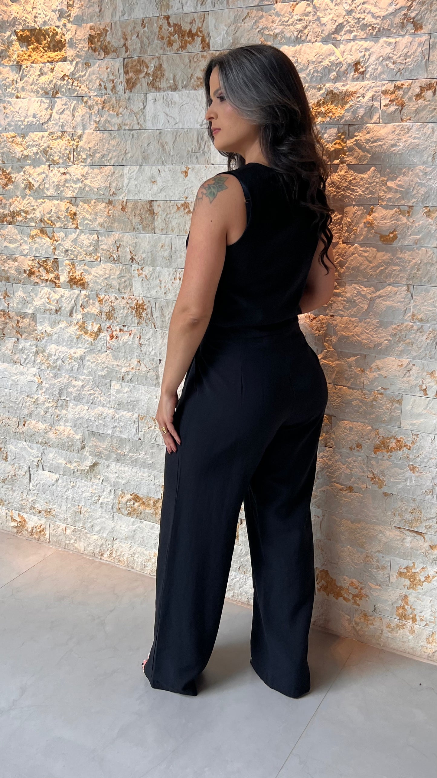 Conjunto Calça Regata Assimétrica ARA- Preto 5994