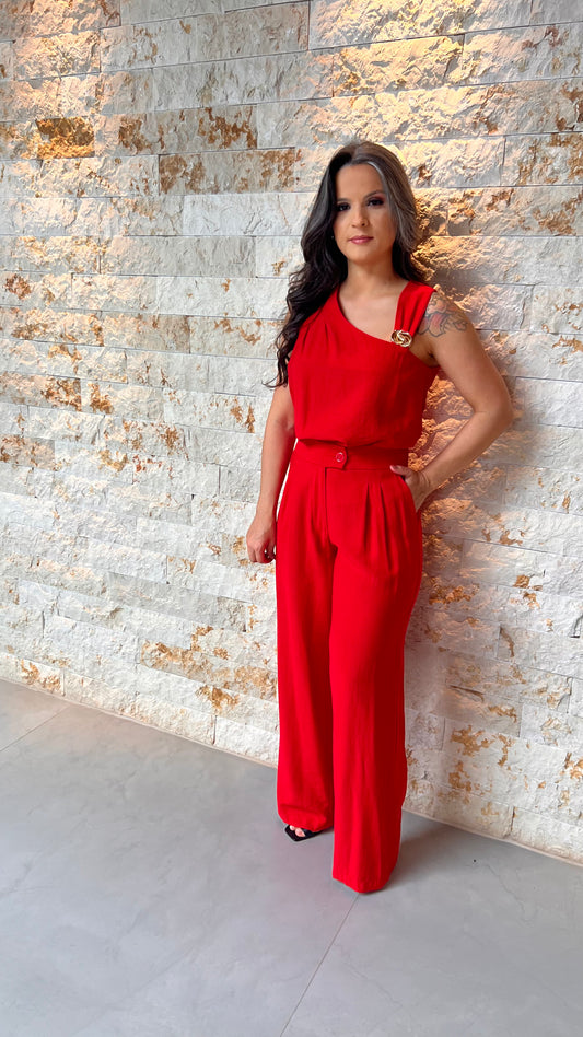 Conjunto Calça Regata Assimétrica ARA- Vermelho 5994