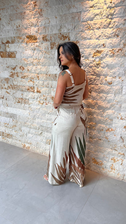 Conjunto Calça e Blusa Alça Fivela PIS- Estampado 5985