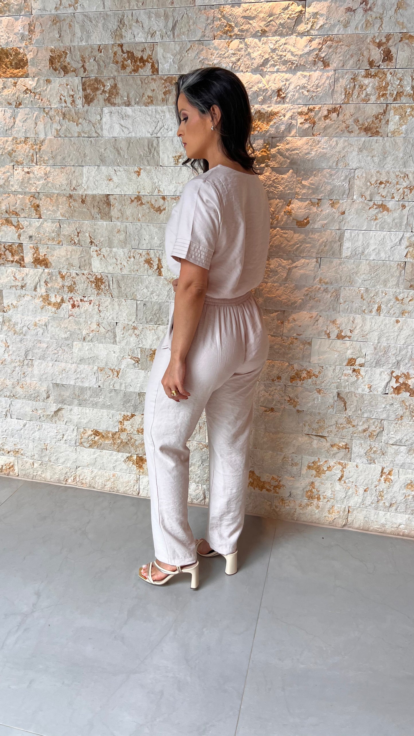 Conjunto Calça Blusa MG Pespontado ARA- Nude 5983