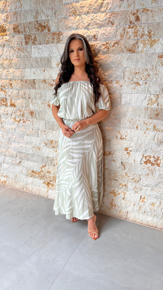 Conjunto Saia Midi Cropped MG Bufante PIS- Estampado 5995