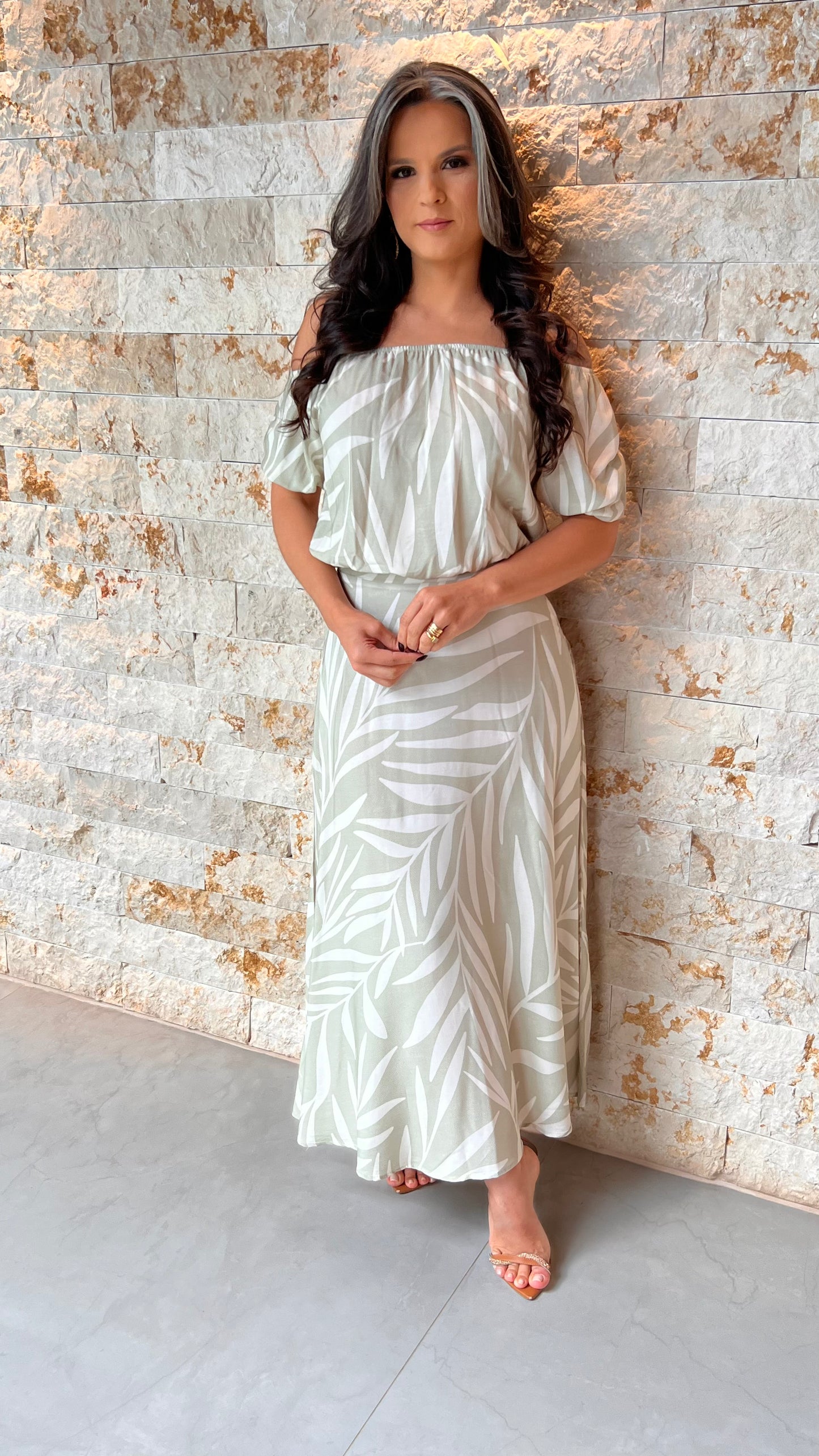 Conjunto Saia Midi Cropped MG Bufante PIS- Estampado 5995