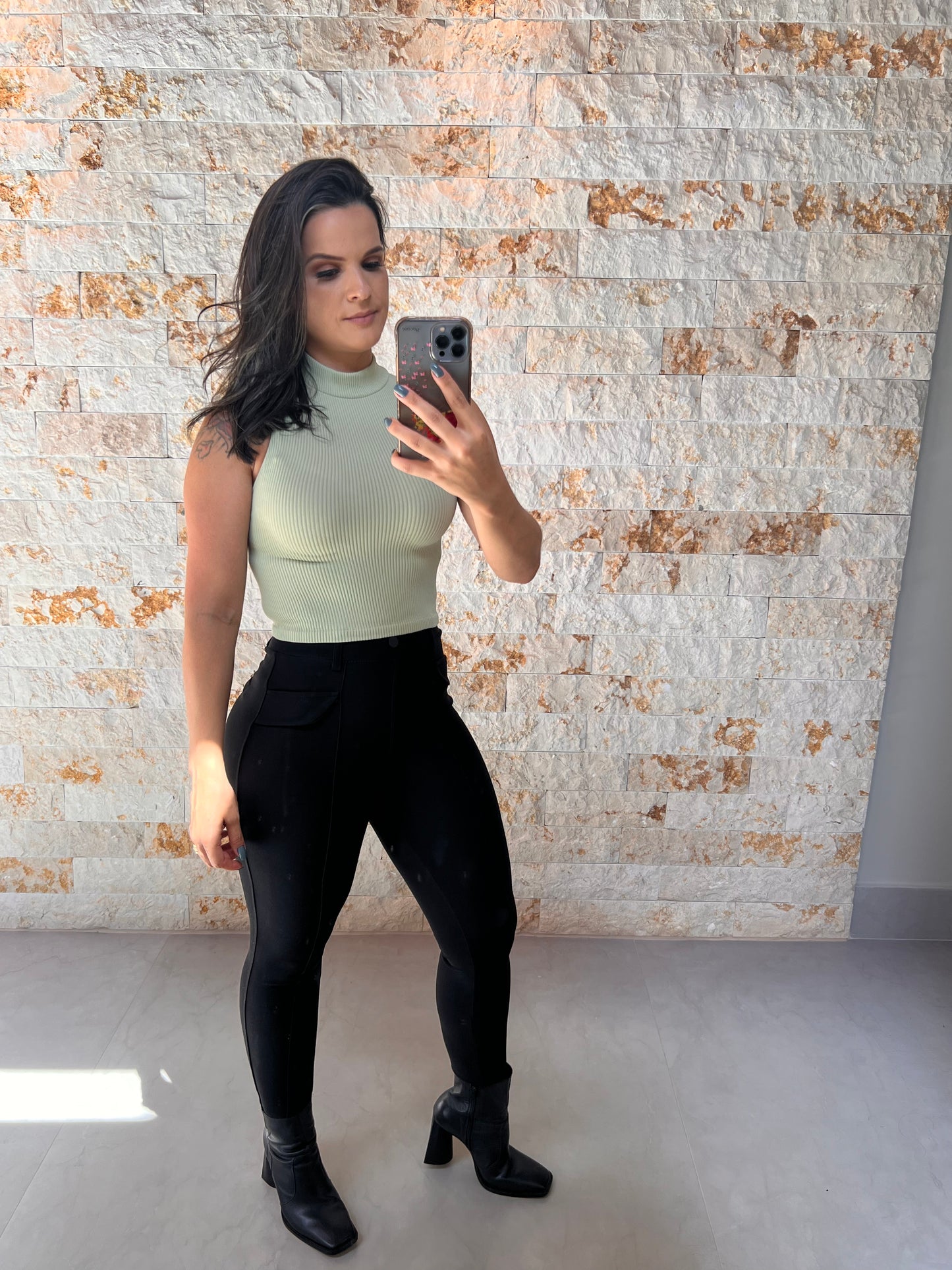 Blusa Cropped Golinha Style - Verde 5175