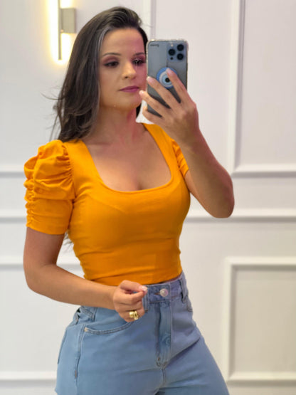 Blusa Corta Manga Princesa - Naranja