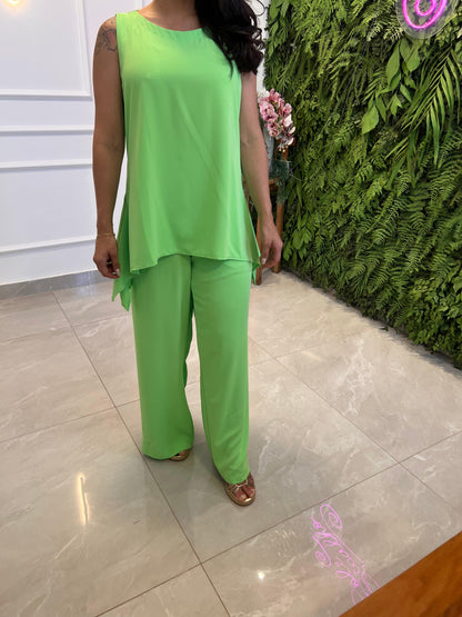 Conjunto Calça e Blusa alongada -Verde 4923