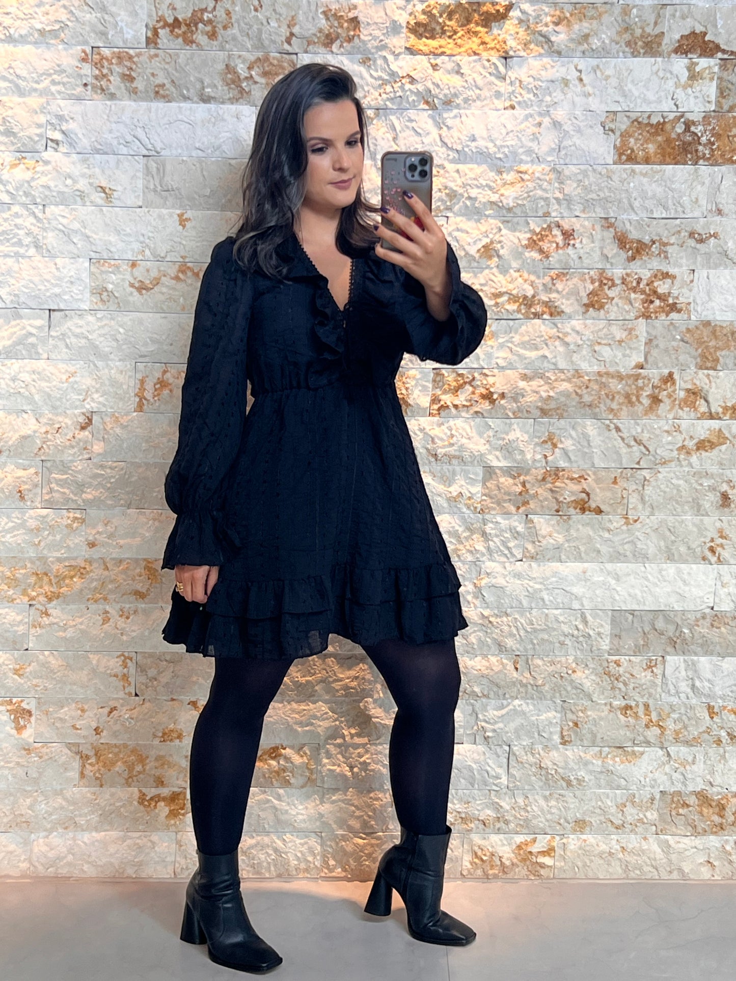 Vestido Curto Amarração Busto - Preto 4792