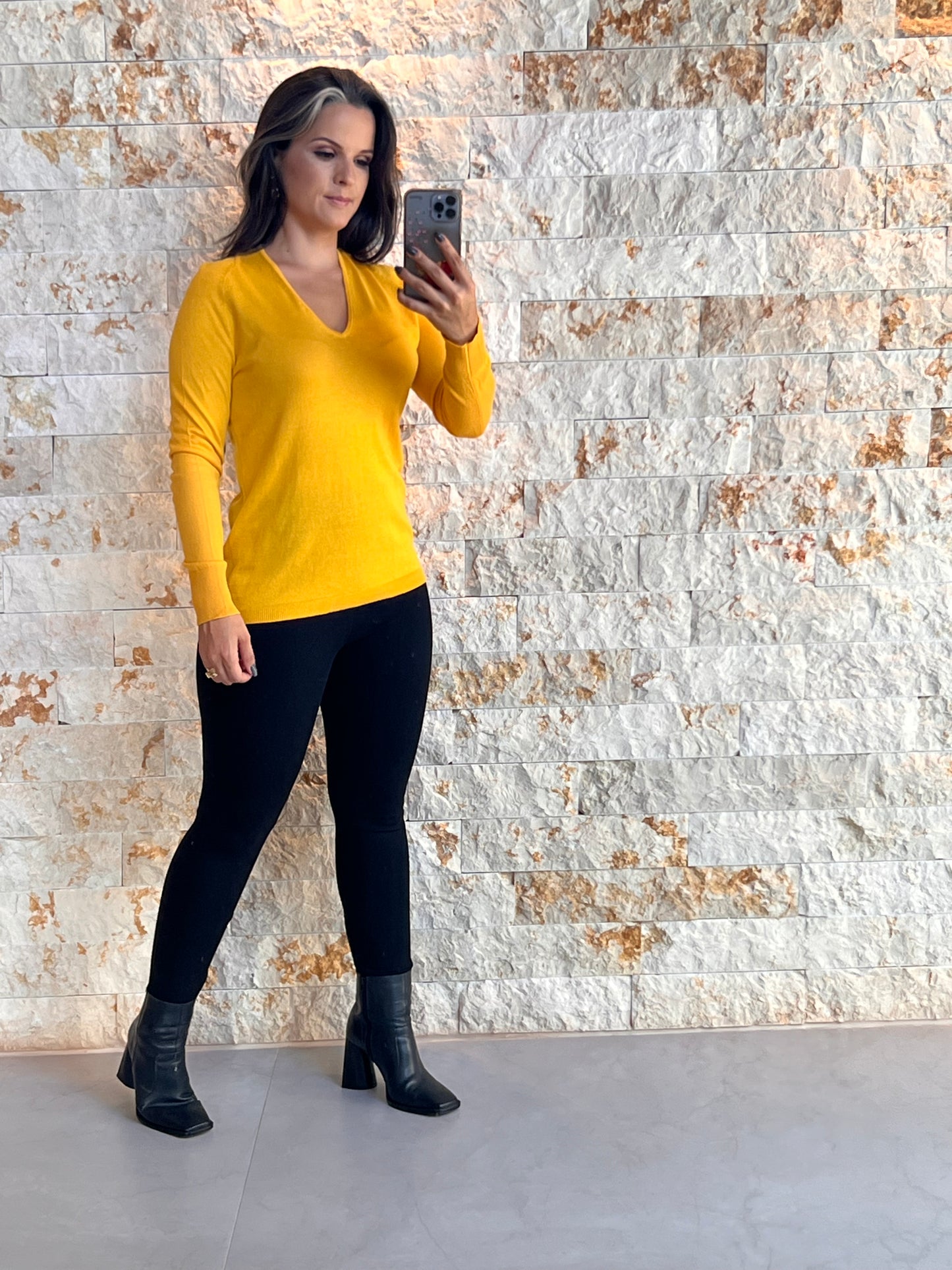 Blusa Trico Leve Manga Style - Amarelo 5075