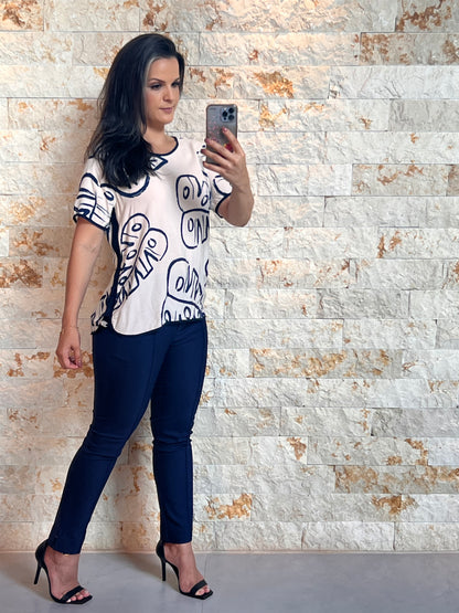 Blusa Recorte Lateral - Estampado 5088 1