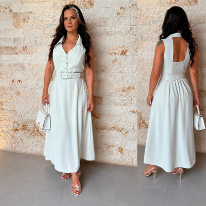 Vestido Mide Gola Polo CLE- Verde 6081