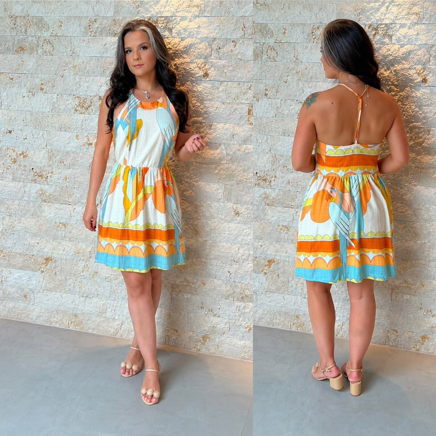Vestido Curto Alça Costa CHI- Estampado 5943