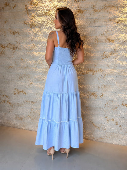 Vestido Midi Strips Det Renta PIS- Azul 5873