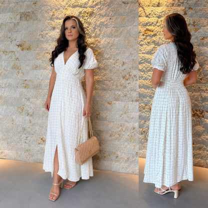 Vestido Midi Quadriculado PIS- Estampado 5871