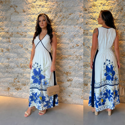 Vestido Midi Barra Flores PIS- Estampado 5872