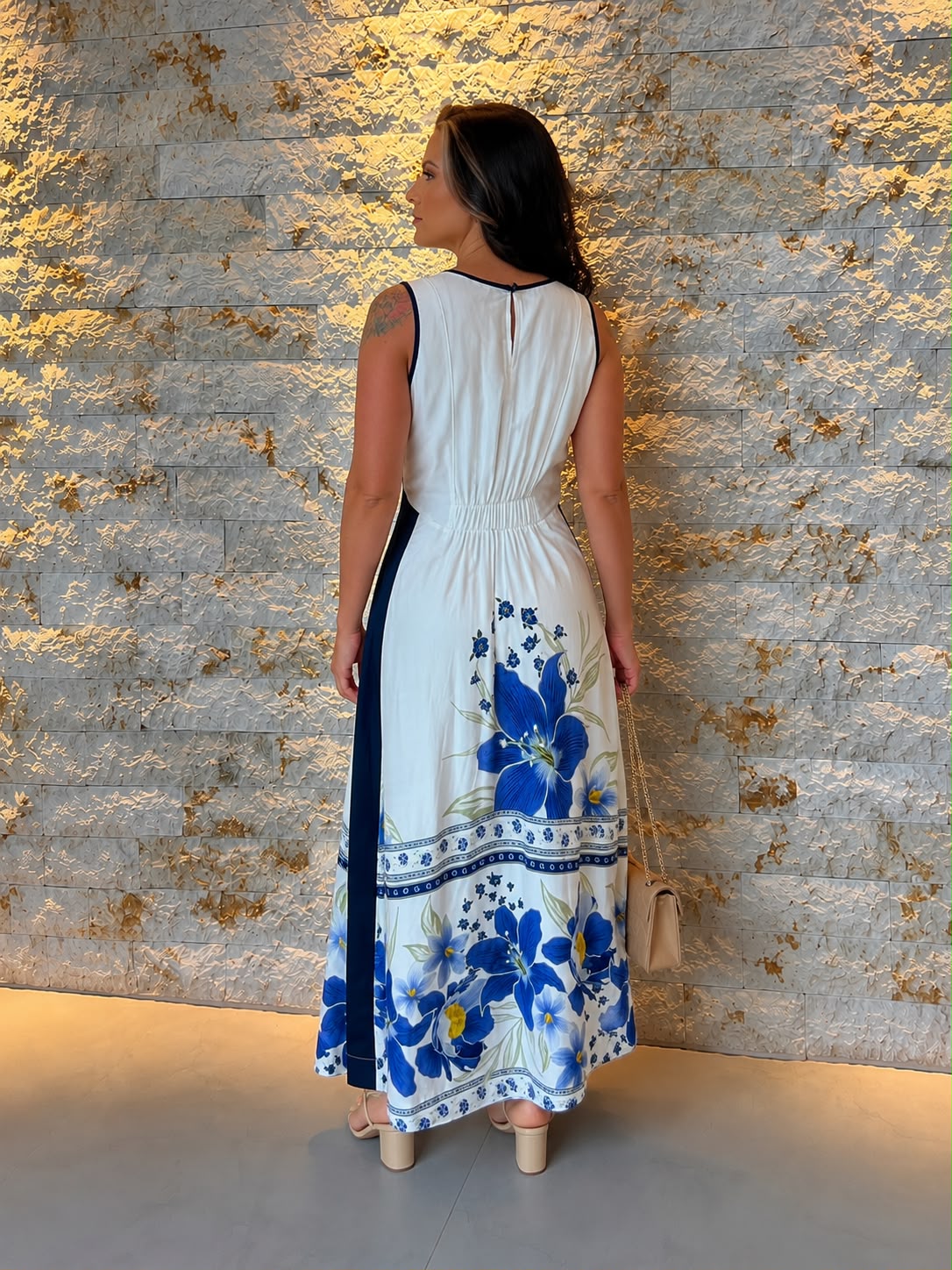 Vestido Midi Barra Flores PIS- Estampado 5872