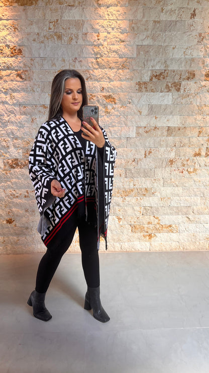 Inspiration Shawl - Black Print