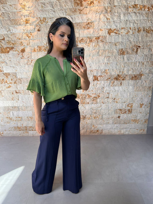 Blusa Botões Intertela- Verde 5303