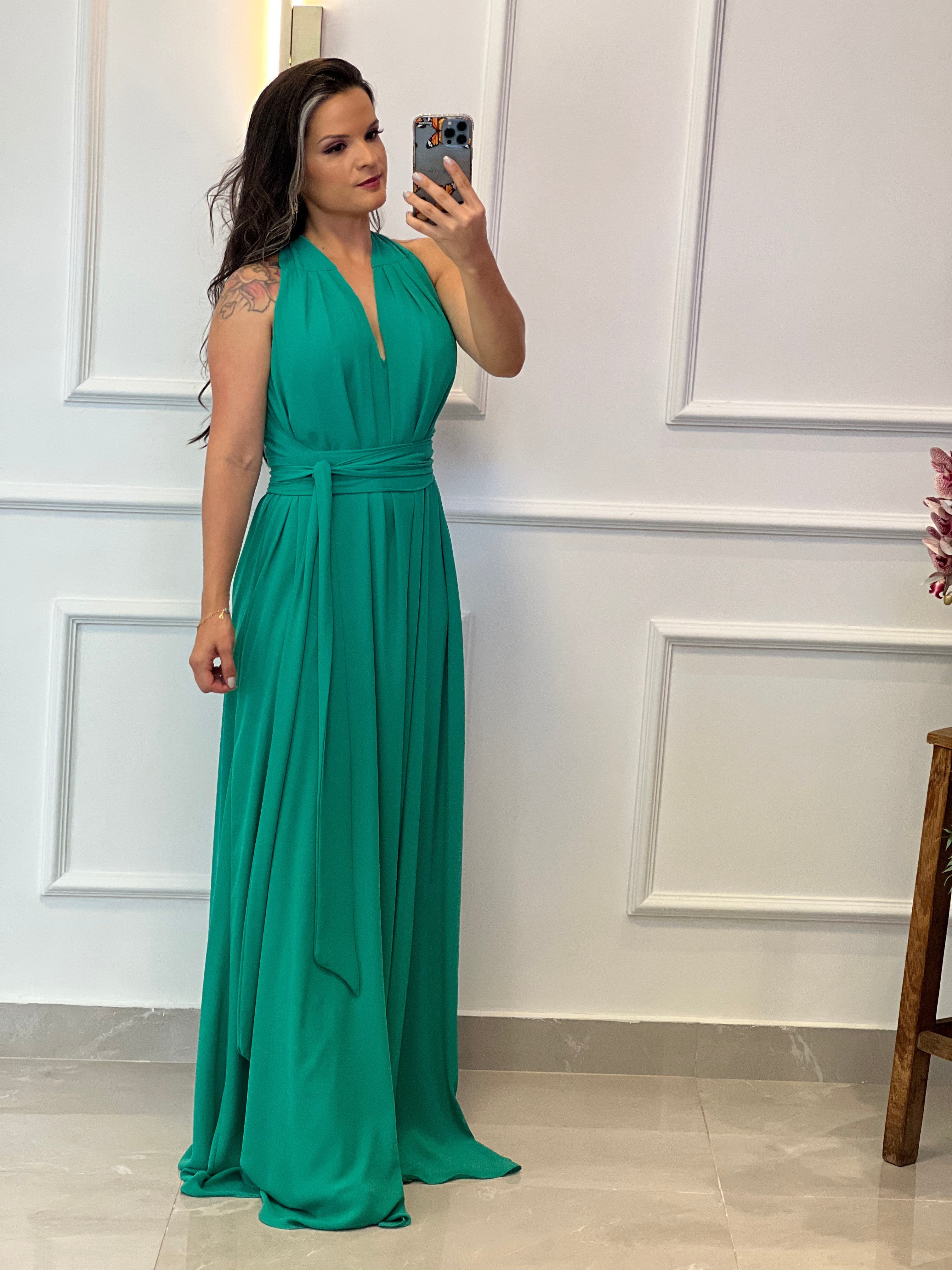 Vestido verde best sale jade largo