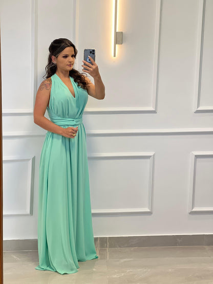 One Size Sleeveless Long Dress - Light Green