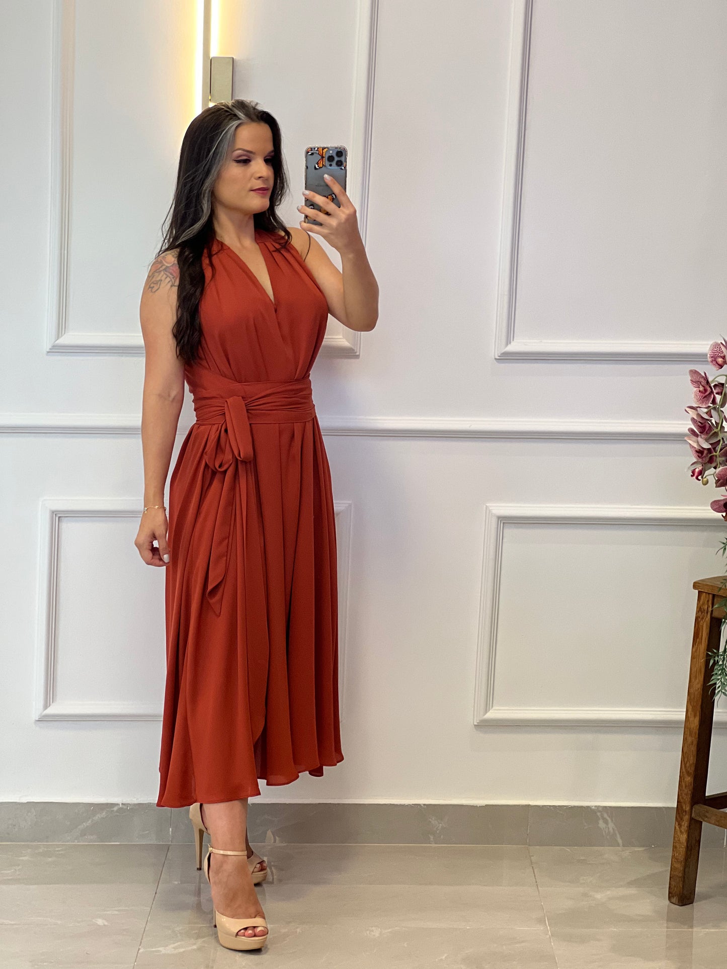 Longuete One Size Dress - Terracotta