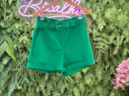 Short Alfaiataria Cinto - Verde 4256