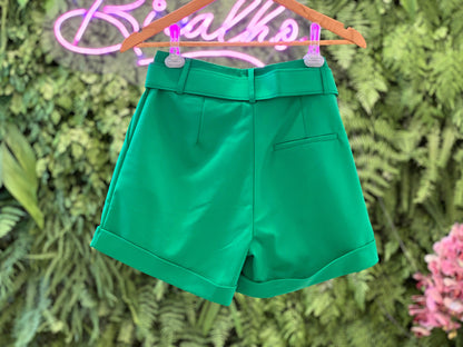 Short Alfaiataria Cinto - Verde 4256